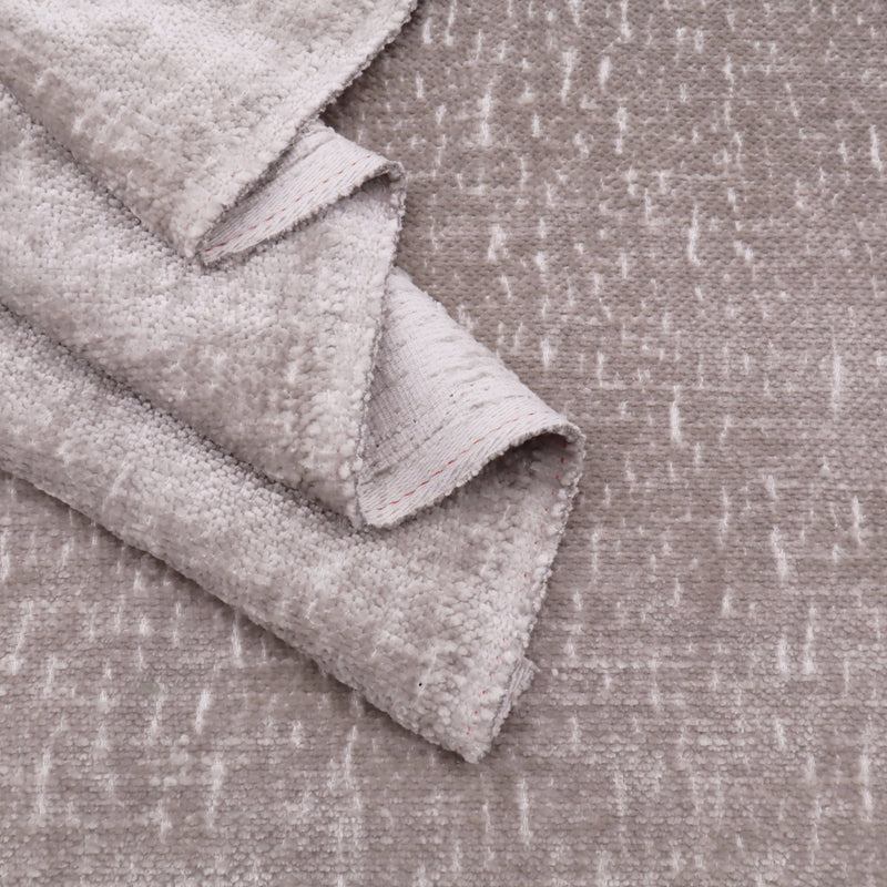 Marseille Thick Chenille Plain Textured Sofa Curtain Upholstery Fabric - Light Grey
