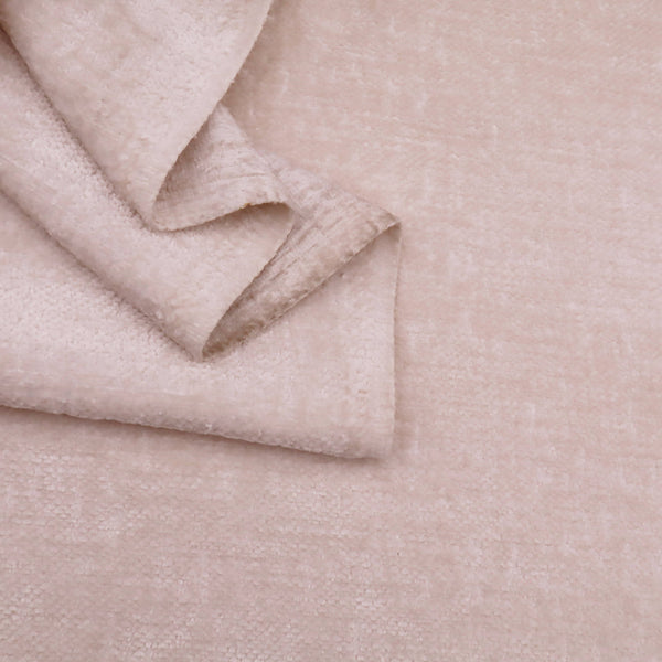 Marseille Thick Chenille Plain Textured Sofa Curtain Upholstery Fabric - Natural