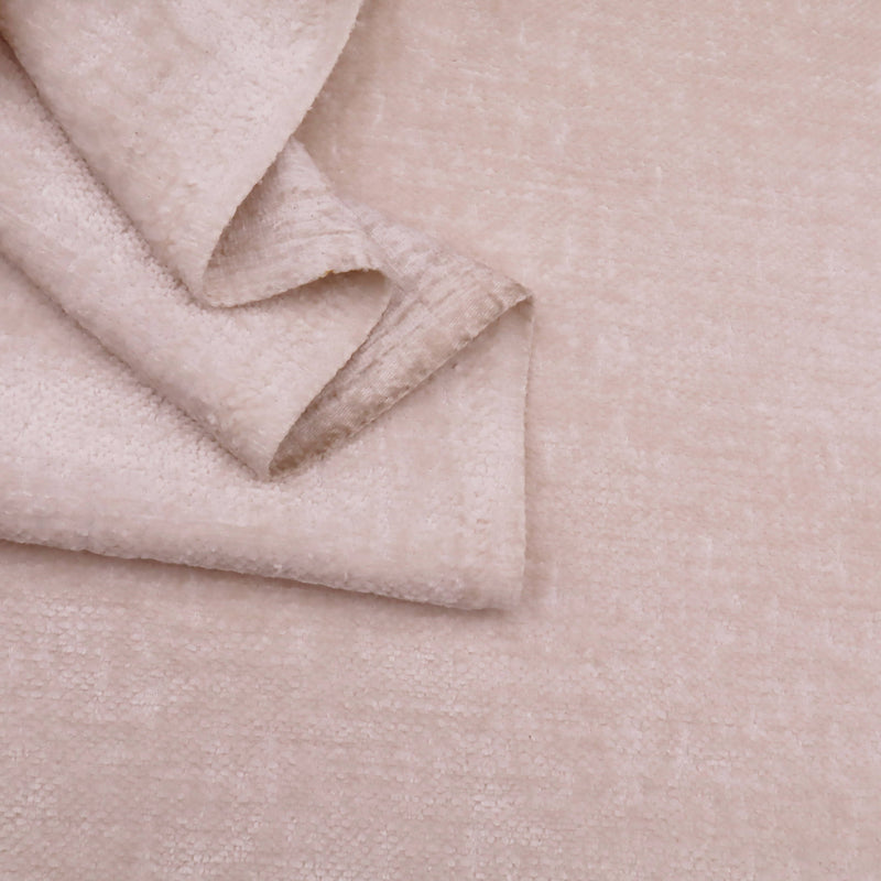 Marseille Thick Chenille Plain Textured Sofa Curtain Upholstery Fabric - Natural