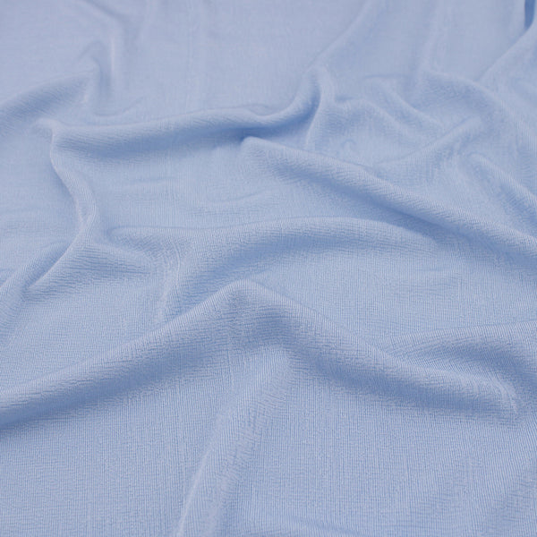 Maxine Slinky Shiny Stretch Textured Jersey Fabric - Baby Blue