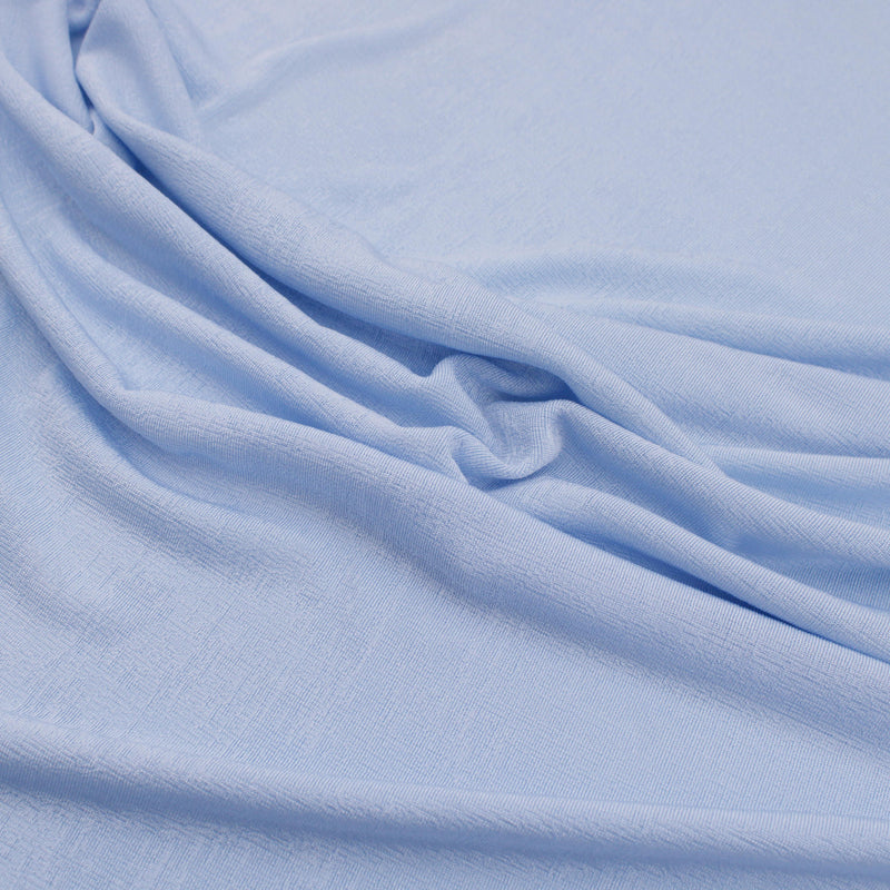 Maxine Slinky Shiny Stretch Textured Jersey Fabric - Baby Blue