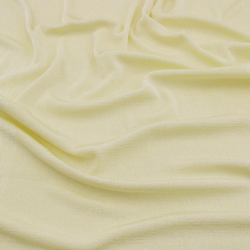 Maxine Slinky Shiny Stretch Textured Jersey Fabric - Pastel Yellow