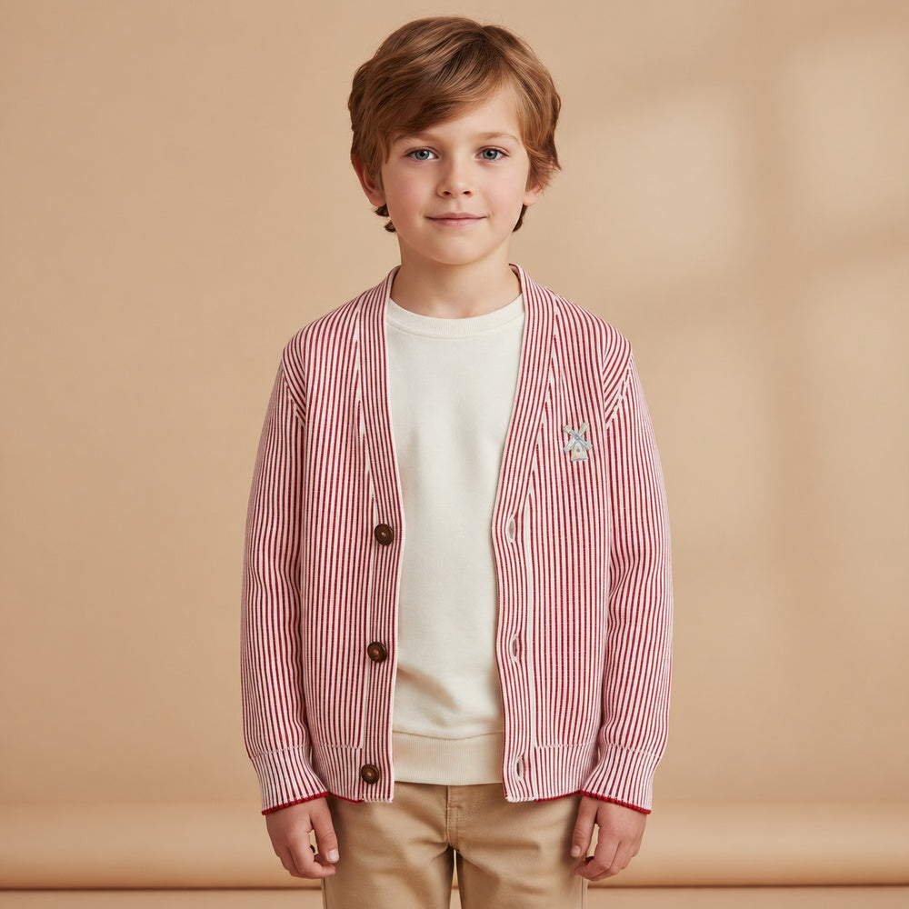 Medium Stripes Cotton Jersey - Red