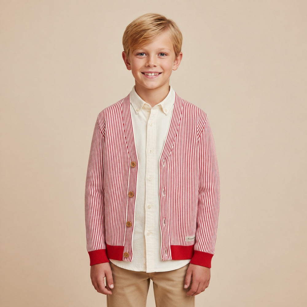 Medium Stripes Cotton Jersey - Red