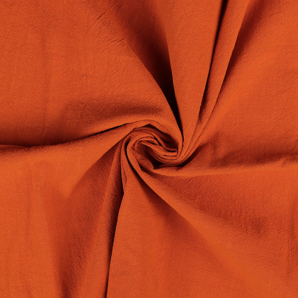 Melody Stonewashed Cotton Dressmaking Fabric  - Burnt Orange