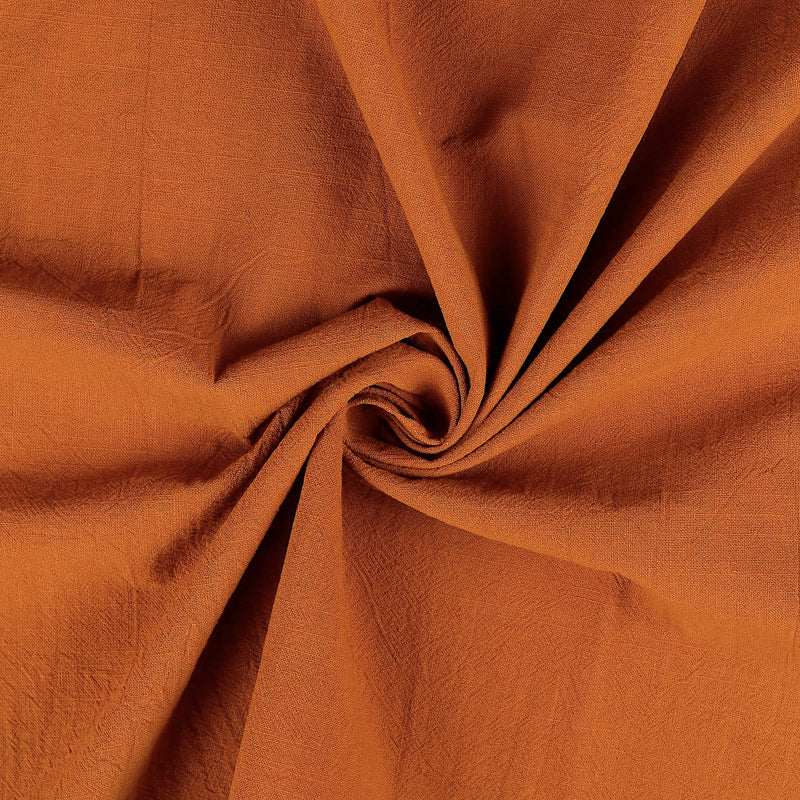 Melody Stonewashed Cotton Dressmaking Fabric  - Terracotta