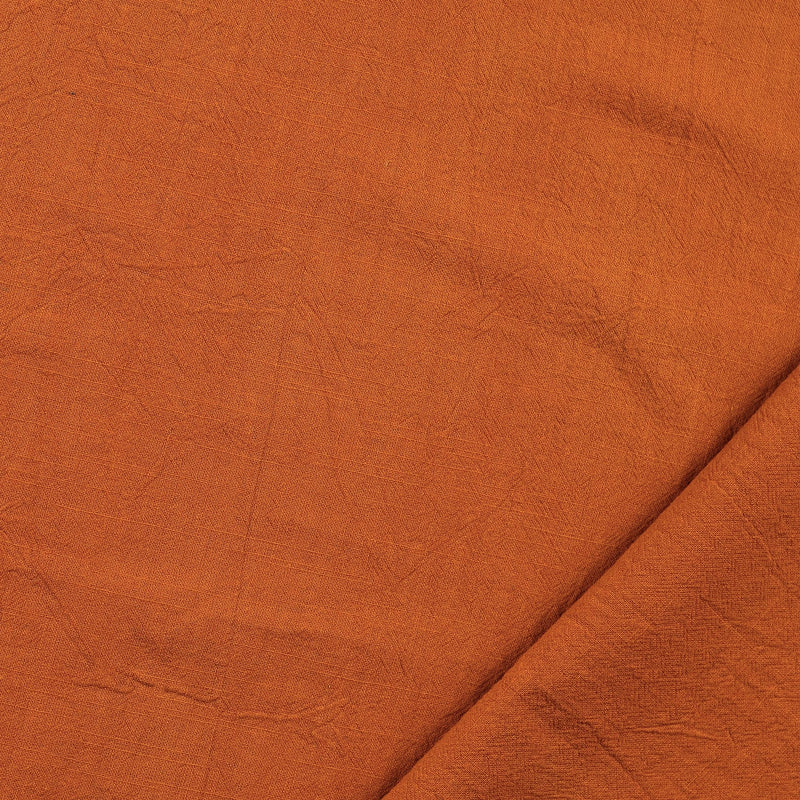Melody Stonewashed Cotton Dressmaking Fabric  - Terracotta