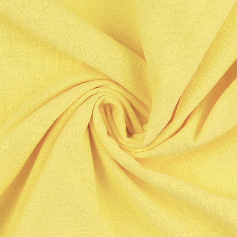 Melody Stonewashed Cotton Dressmaking Fabric  - Yellow