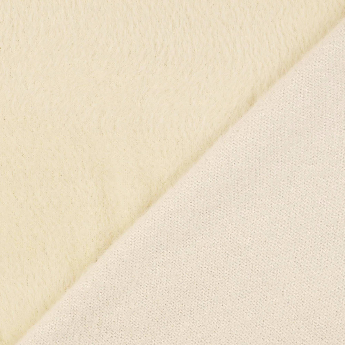 Mode Fake Faux Fur Short Pile Luxury Coating Fabric - Cream