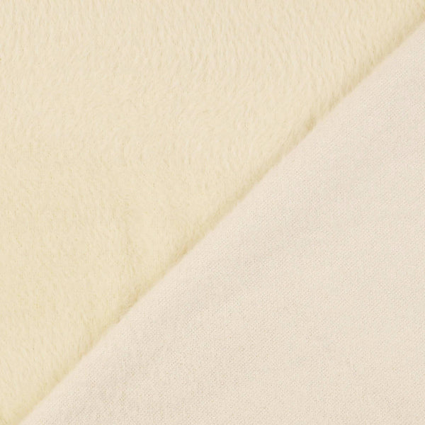 Mode Fake Faux Fur Short Pile Luxury Coating Fabric - Cream