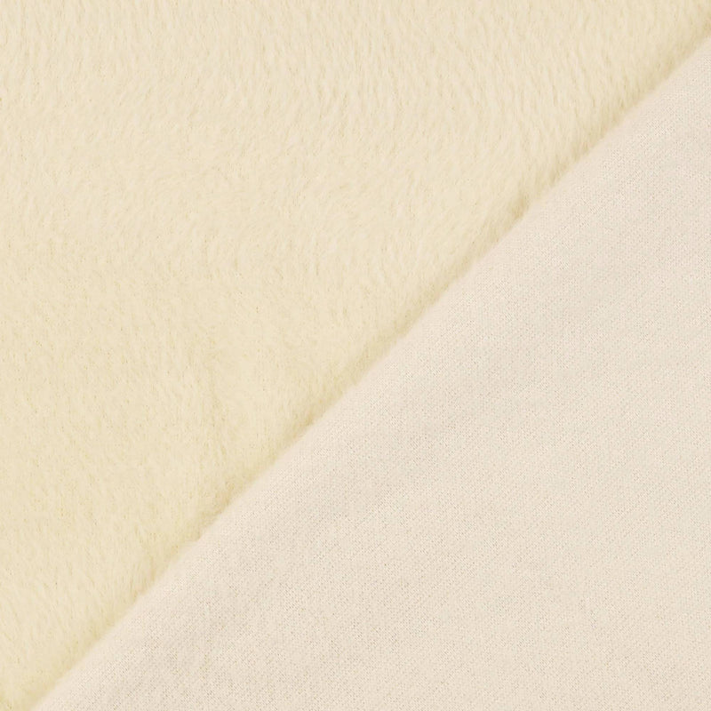 Mode Fake Faux Fur Short Pile Luxury Coating Fabric - Cream