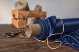 Mulberry Pure 100% Silk 22 Momme Luxury Bridal Fabric - Deep Navy