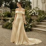 Mulberry Pure 100% Silk 22 Momme Luxury Bridal Fabric - Gold