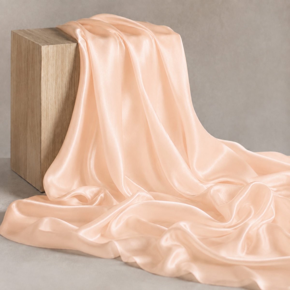 Mulberry Pure 100% Silk 22 Momme Luxury Bridal Fabric - Light Peach
