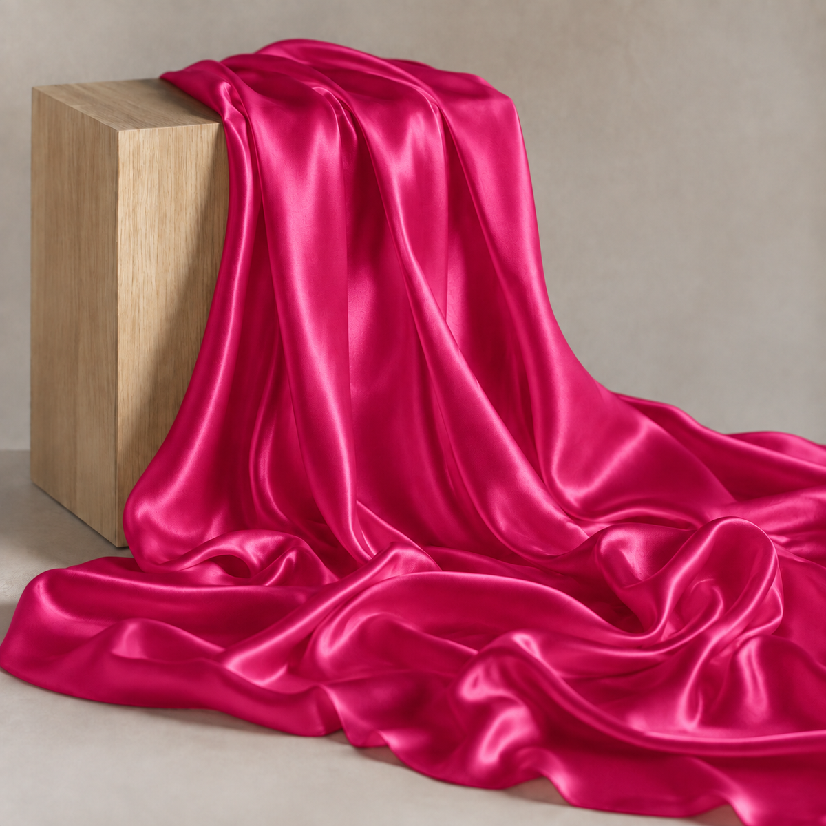 Mulberry Pure 100% Silk 16 Momme Luxury Bridal Fabric - Raspberry