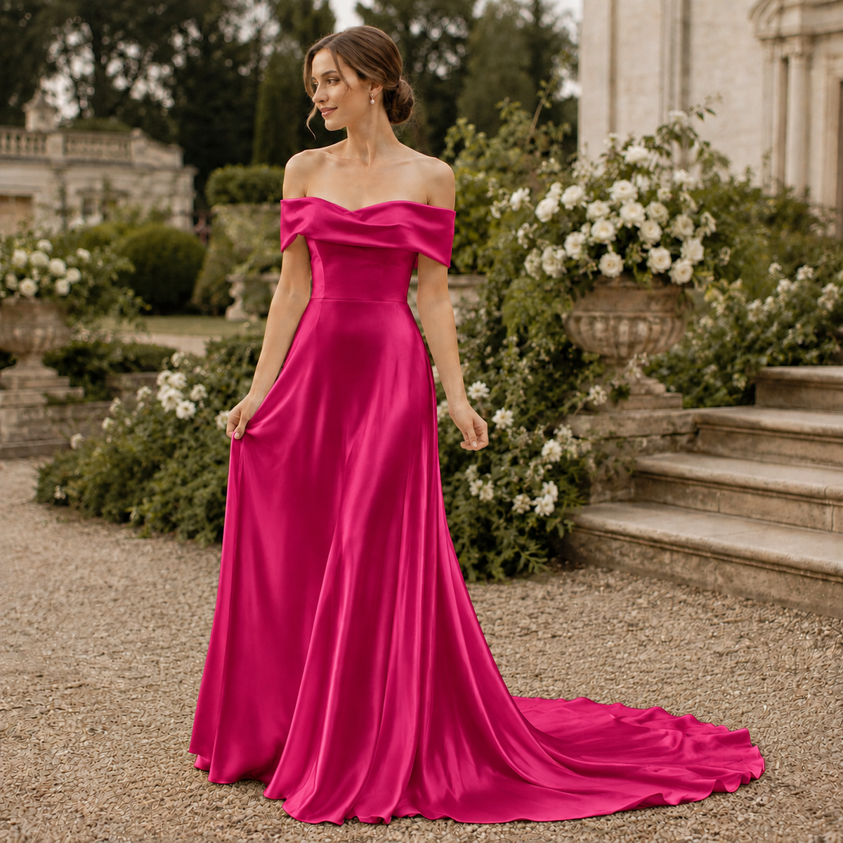 Mulberry Pure 100% Silk 16 Momme Luxury Bridal Fabric - Raspberry