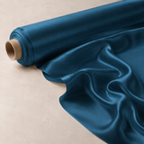 Mulberry Pure 100% Silk 22 Momme Luxury Bridal Fabric - Teal Blue