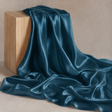 Mulberry Pure 100% Silk 22 Momme Luxury Bridal Fabric - Teal Blue