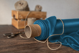 Mulberry Pure 100% Silk 22 Momme Luxury Bridal Fabric - Teal Blue