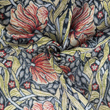 William Morris Tapestry Fabric | Luxury Cotton-Rich Jacquard for Upholstery & Curtains - Pimpernel Russet