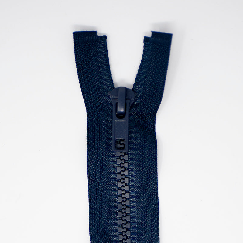 Delrin Chunky 20 Inch (50cm) Nylon Zipper Heavy-Duty Moulded Plastic Open-End Zip for Bags and Coats - Navy