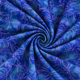 Painted Sea Sandcelona by Amy Tieman Quilting Cotton Craft Fabric - Flowing Linework Dark Violet