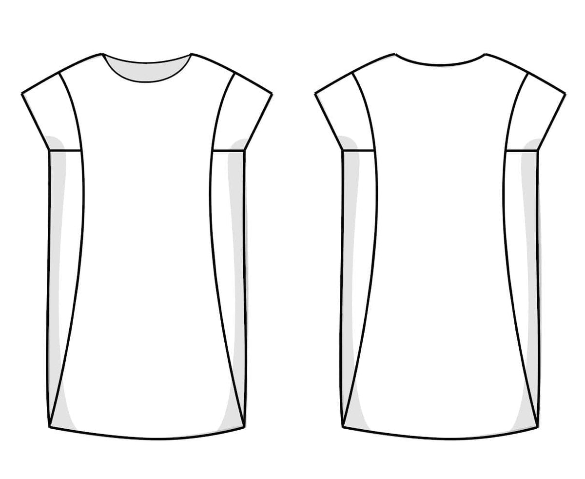 Panel Tee/ Panel Dress Fabric Sewing Pattern - By Sew Different