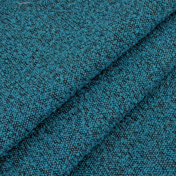 Boucle Tweed Coating Petrol Upholstery Home Furnishing Fabric Teal