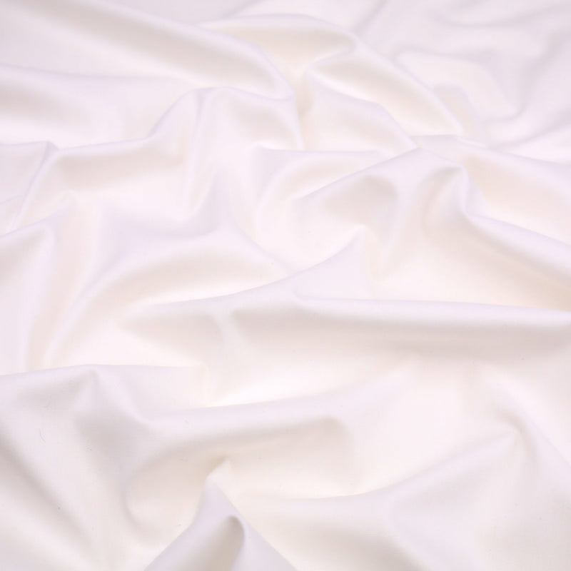 Plain Cotton Viscose Dressmaking Fabric - White