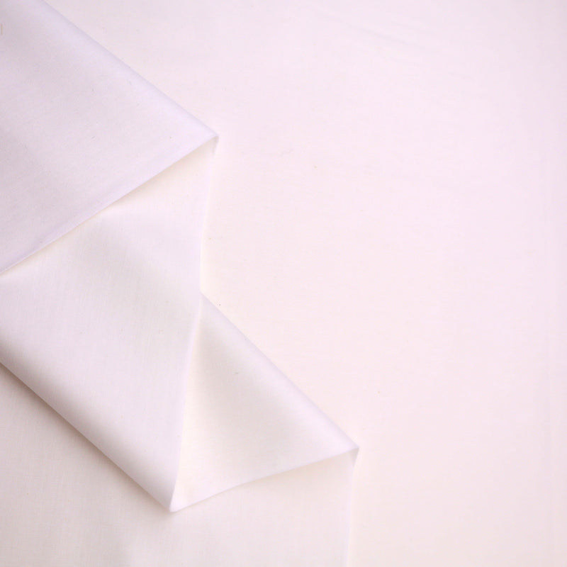 Plain Cotton Viscose Dressmaking Fabric - White