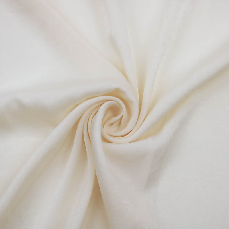 French Plain Silk Velvet Satin - Ivory