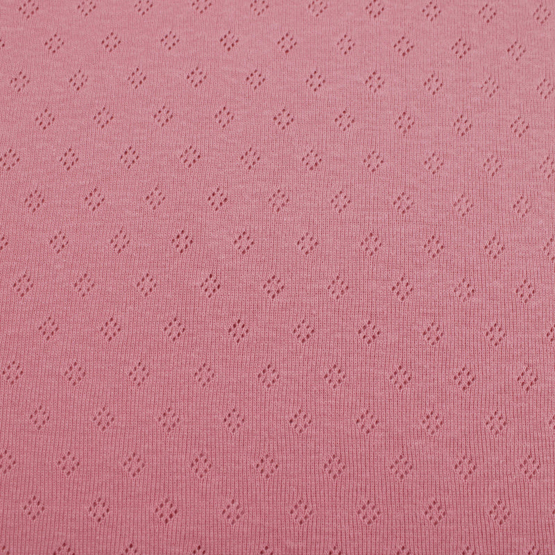 Pointelle Diamond Cotton Jersey - Rose Pink