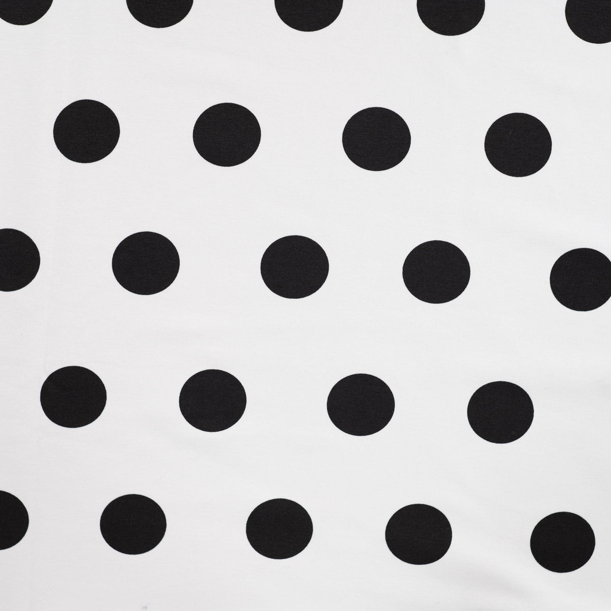 Polka Dot Printed French Terry Loungewear Fabric - Black