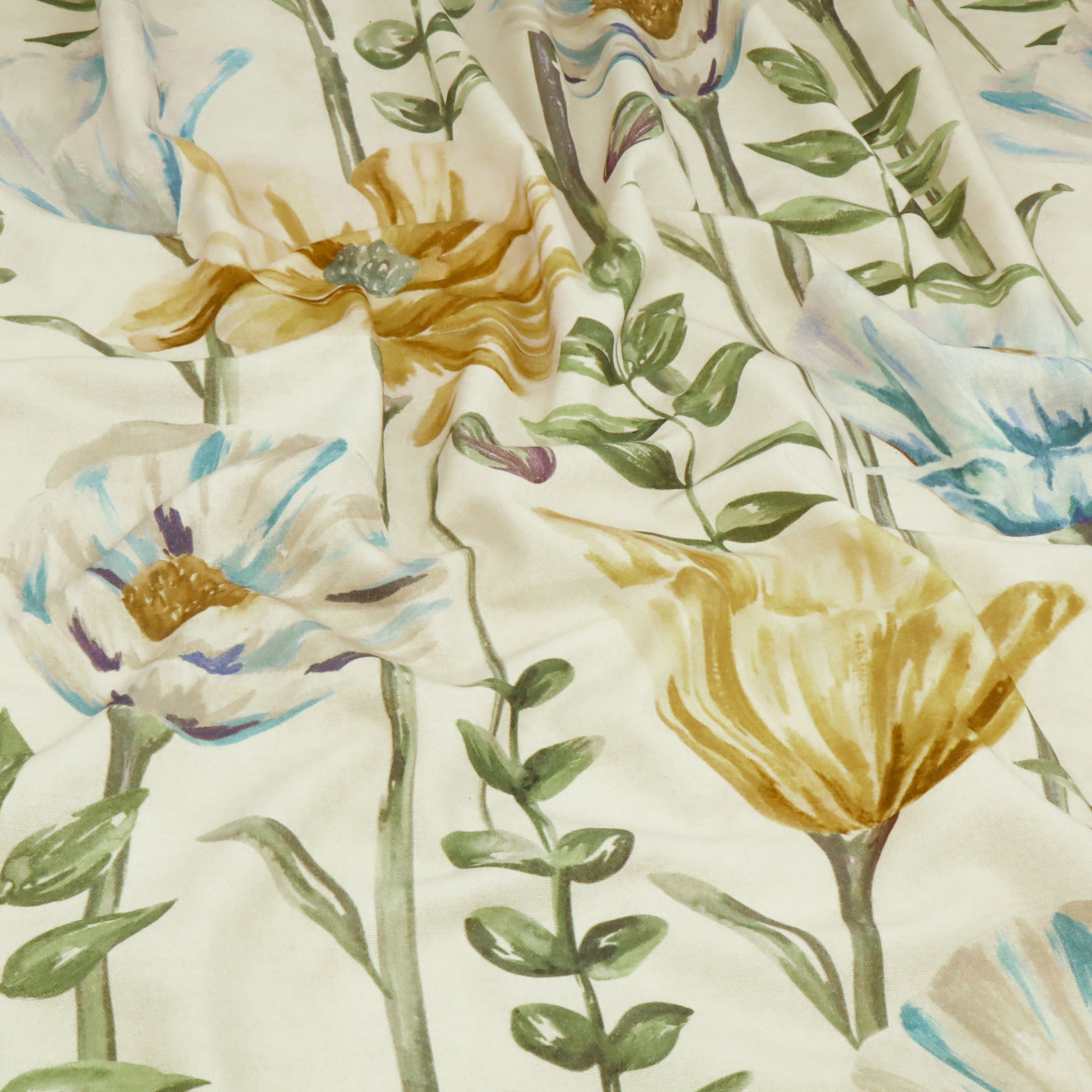 Printed Cotton Canvas Light Upholstery Fabric - Bold Flowers – Lullabee ...
