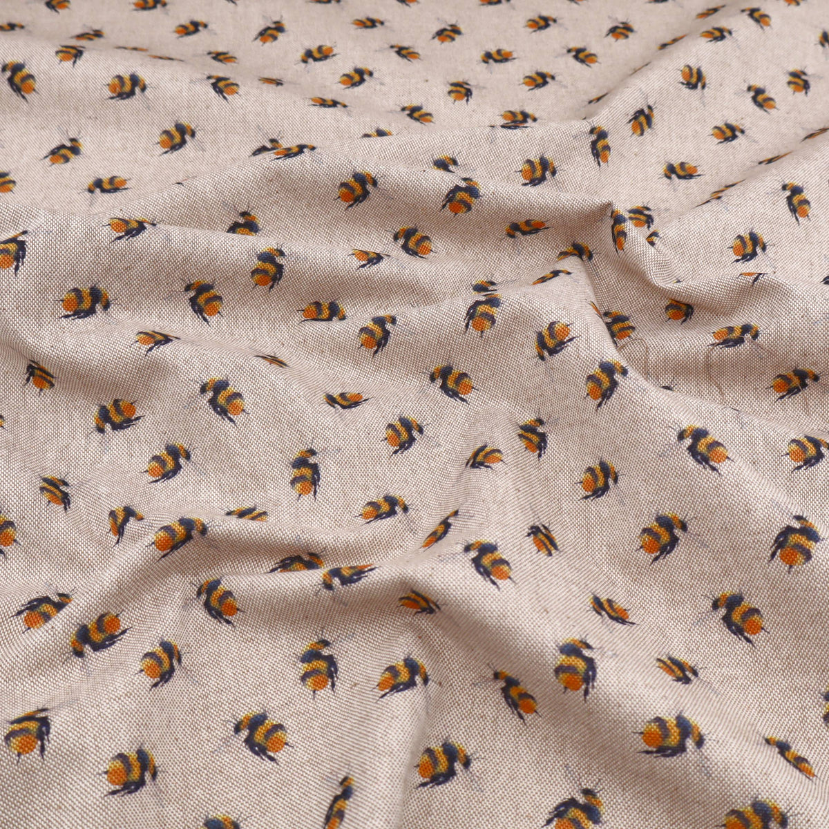 Printed Cotton Canvas Panama Light Upholstery Fabric - Bumblebees