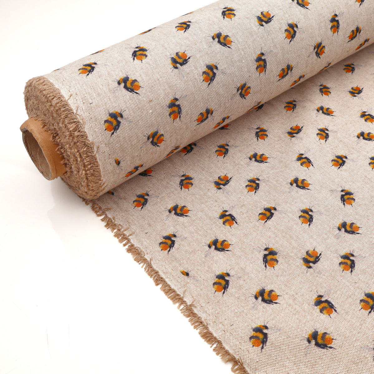 Printed Cotton Canvas Panama Light Upholstery Fabric - Bumblebees