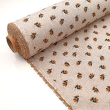 Printed Cotton Canvas Panama Light Upholstery Fabric - Bumblebees