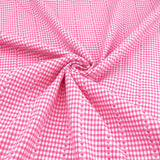 Reversible Gingham Cotton Jacquard Dressmaking Fabric - Pink Hearts