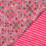 Reversible Quilted Cotton Voile Stepped Jacketing Fabric - Pink Patchwork