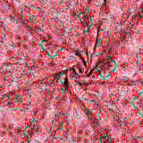 Reversible Quilted Cotton Voile Stepped Jacketing Fabric - Pink Patchwork