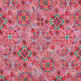 Reversible Quilted Cotton Voile Stepped Jacketing Fabric - Pink Patchwork