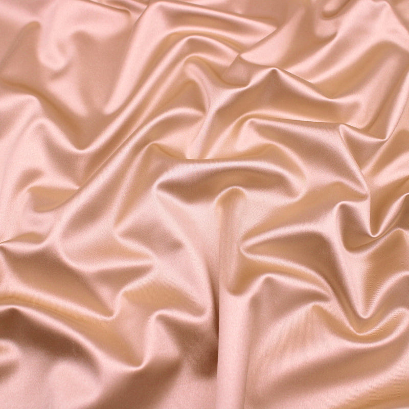 Rosa Shiny Stretch Silk Satin Fabric - Champagne