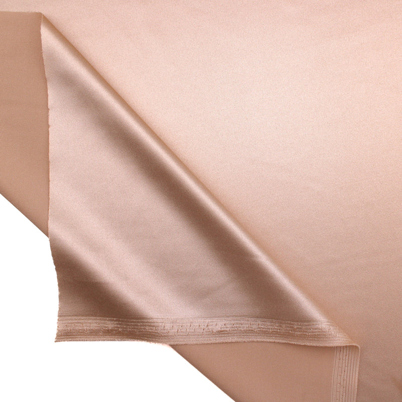 Rosa Shiny Stretch Silk Satin Fabric - Champagne