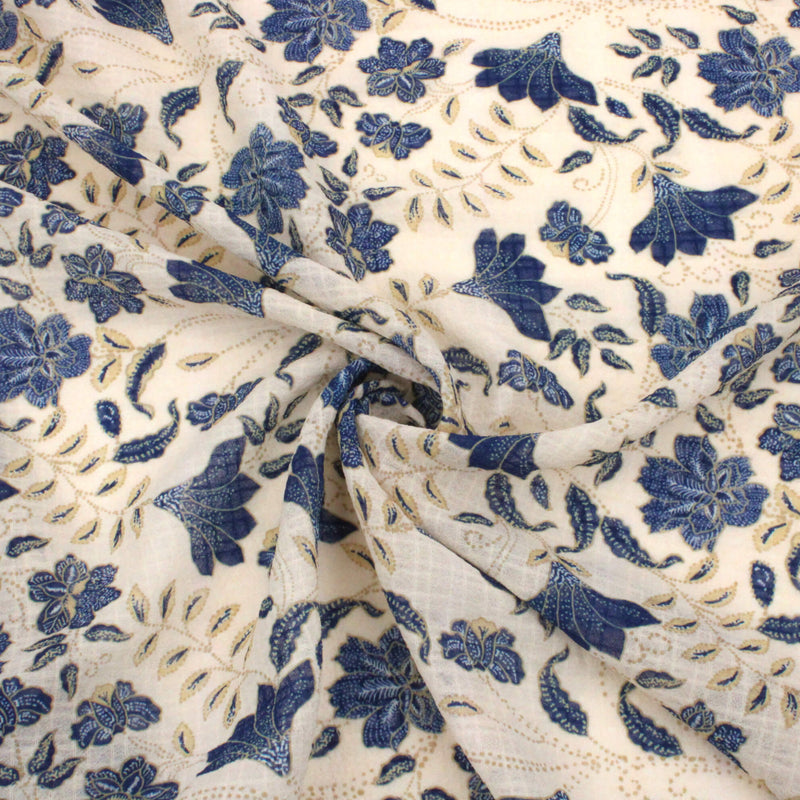  Crinkled Blue Floral