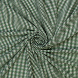 Rustic Checked Cotton Dressmaking Fabric - Green Check