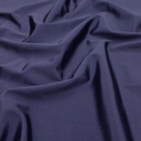 Rosa Shiny Stretch Silk Satin Fabric - Navy