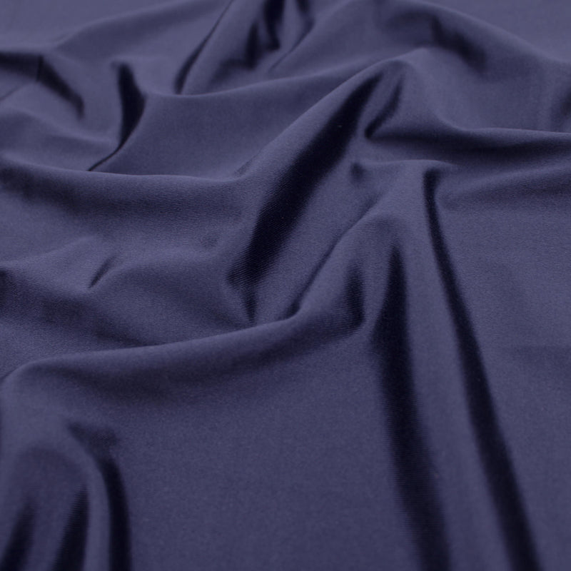 Rosa Shiny Stretch Silk Satin Fabric - Navy