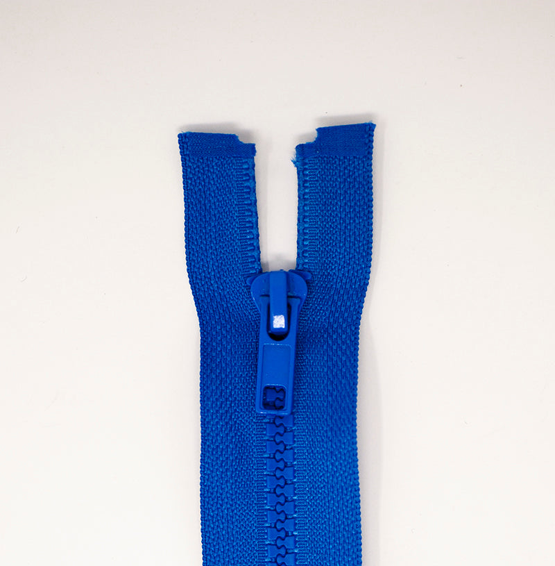 Delrin Chunky 12 Inch (30cm) Nylon Zipper Heavy-Duty Moulded Plastic Open-End Zip for Bags and Coats - Royal Blue