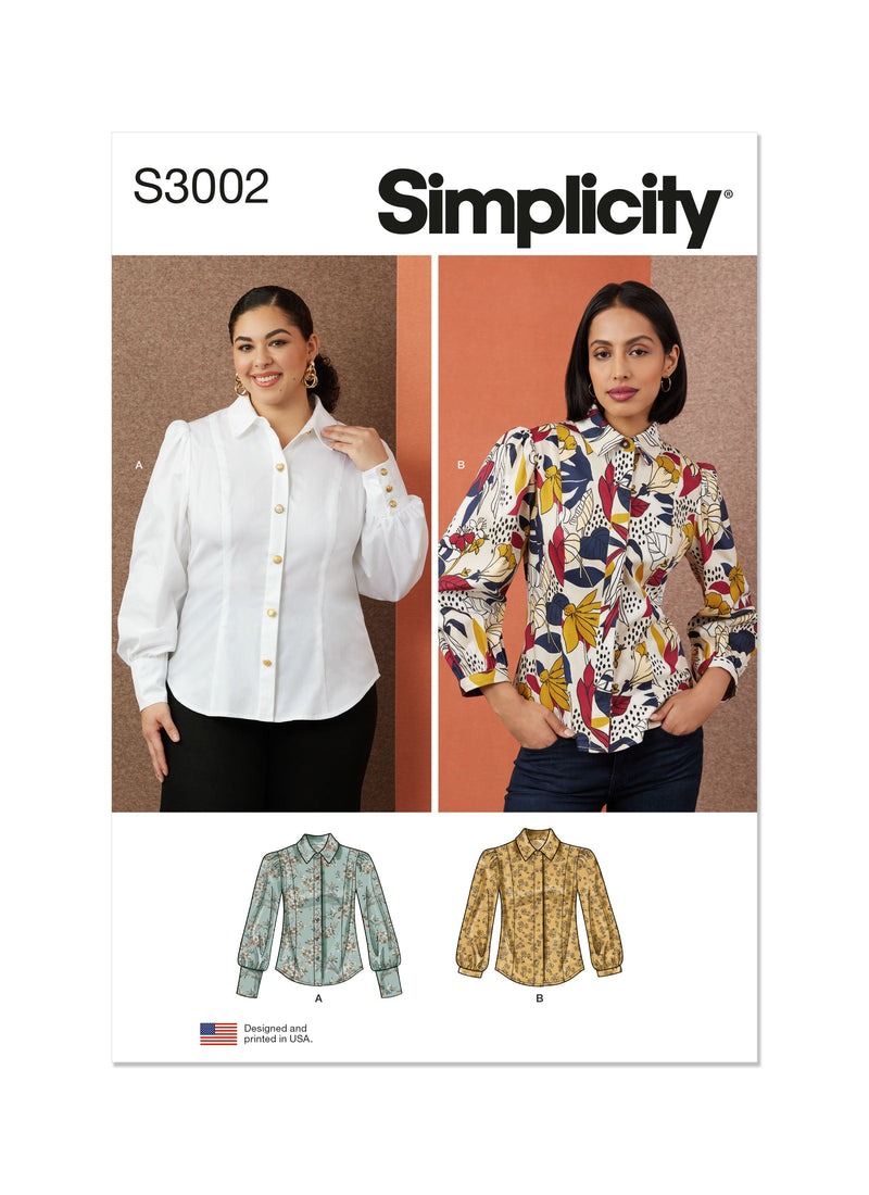 Simplicity Misses & Women's Blouses Sewing Pattern Guide S3002