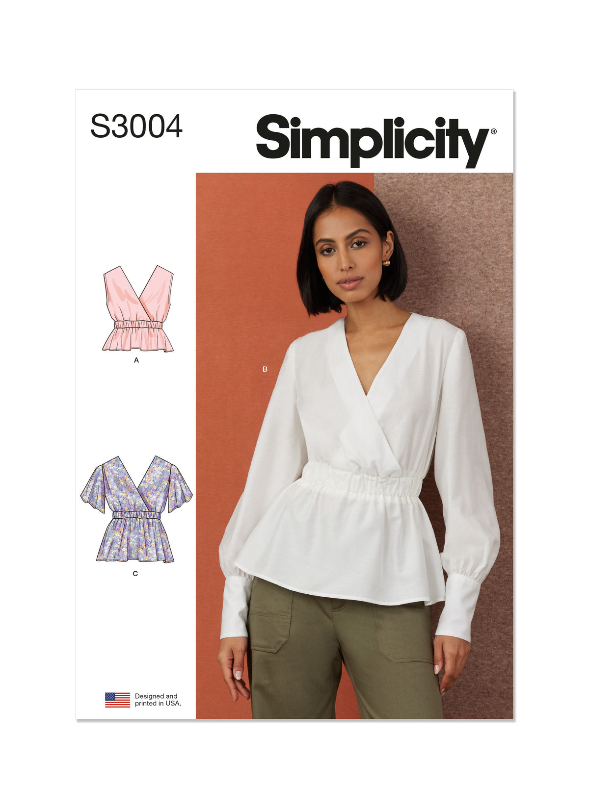 Simplicity Misses Top with Sleeve Variations Sewing Pattern S3004